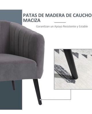Sillón de terciopelo gris