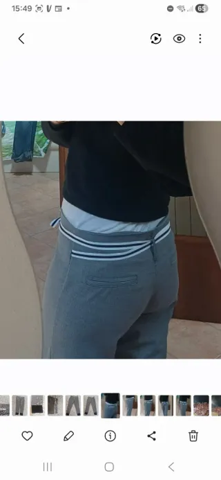 Pantaloni grigi con laccetti in vita