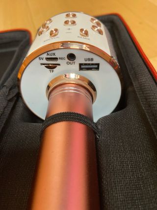 Micrófono Karaoke Portátil Rosa con Estuche