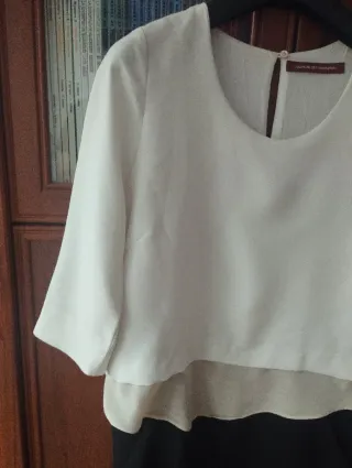 Vestido elegante blanco y negro