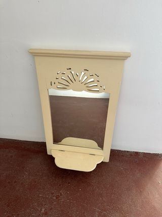 Espejo antiguo madera con repisa