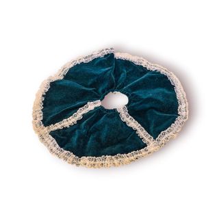 Boneca Porcelana com Capa Veludo Verde Renda