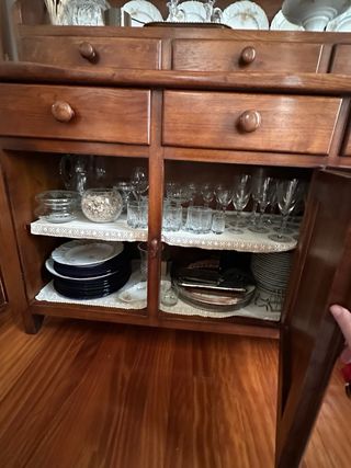 Aparador antiguo madera + alacena rústica