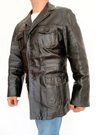 Chaqueta cuero italiana auténtico L Medidas indica