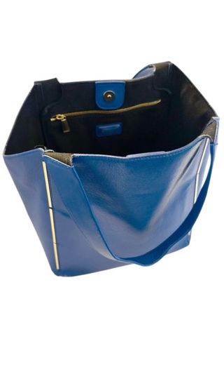 Bolso Tote Piel Furla Audrey Azul Eléctrico