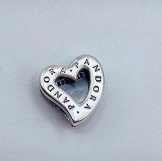 Charm Corazón Pandora Coral Rosa y Rojo