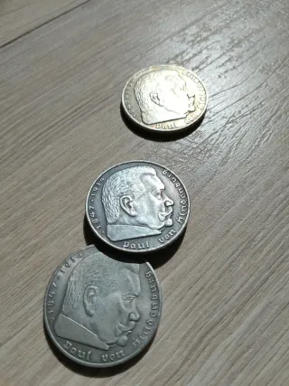 Lote 3 Monedas Alemanas WW2 de 5 Reichsmarks