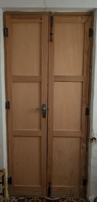 Puertas Doble Hoja Madera Antigua Bodega Vitrina