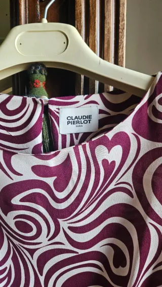 Vestito Claudie Pierlot XS bordeaux e panna