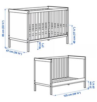 Cuna madera blanca 60x120cm