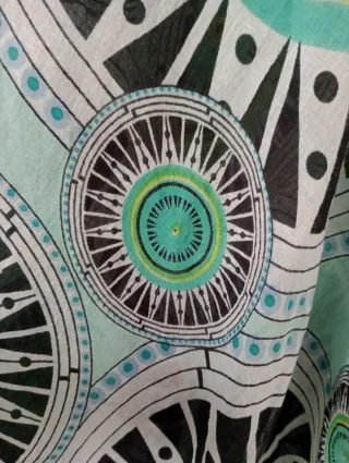 Abito copricostume asimmetrico hippie in cotone L