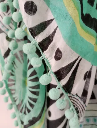 Abito copricostume asimmetrico hippie in cotone L