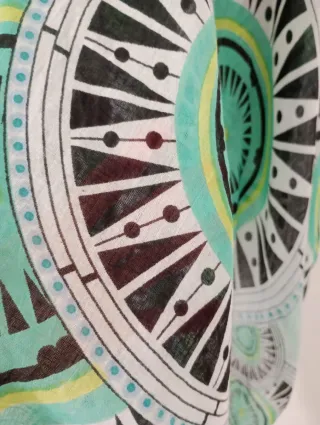Abito copricostume asimmetrico hippie in cotone L