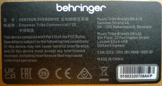Behringer Klon Centaur Edición Original