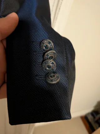 Traje de Novio Azul Marino con reflejos azulados