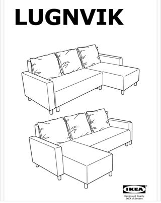 Divano letto chaise longue Ikea con cassetto