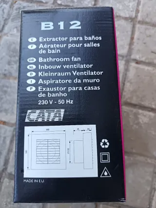 Extractor de Baños CATA B12 sin abrir. Nuevo