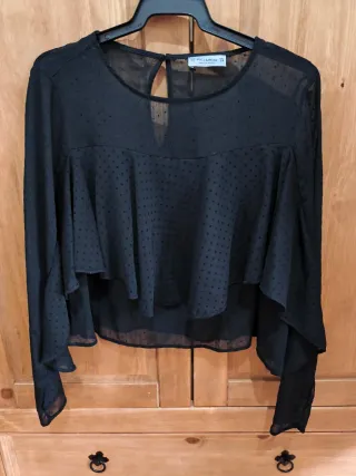 Camisa Pull&Bear negra transparente XS
