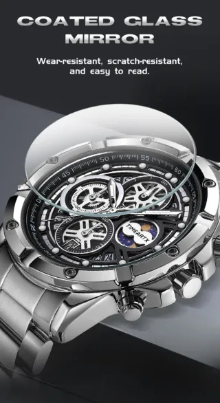 Reloj TIMEARTX Hombre Negro y Plateado