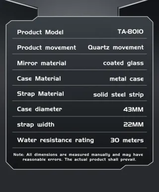 Reloj TIMEARTX Hombre Negro y Plateado