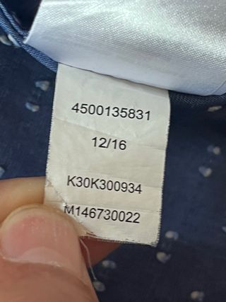 Camisa Calvin Klein azul estampado Talla 43