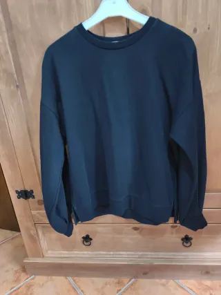 Sudadera Oversize Negra Stradivarius Talla S