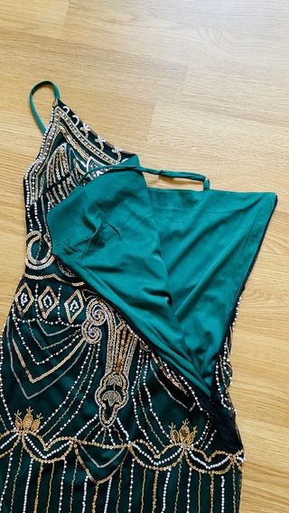 Vestido Gatsby Lentejuelas Dorado y Verde