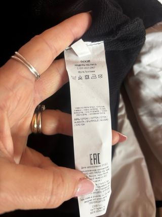 Felpa Dixie nera maniche a balze Tg. S