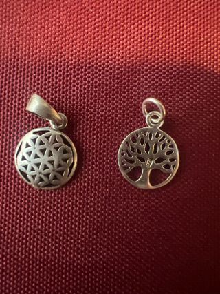 Colgantes Plata: Árbol Vida y Flor Vida