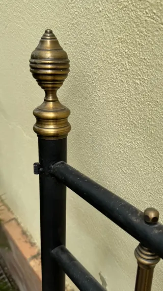 Cabecero Antiguo Hierro Forjado Negro/Dorado