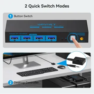 VPFCT KVM Switch 2x1 Displayport 8K60Hz