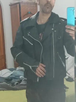 Chaqueta Cuero Polo Motorrad 1987 Vintage