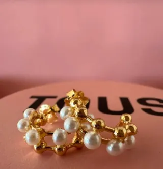 Pendientes Tous Oro 18K Perlas Dobles Gloss NUEVOS