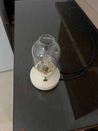 Lámpara de mesa cristal y metal