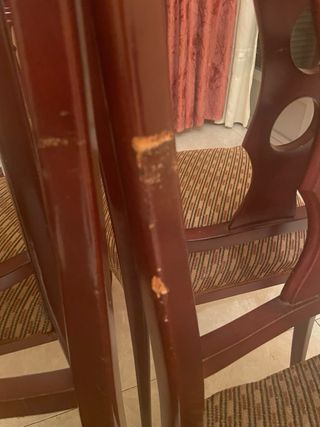 Juego de 4 sillas de comedor de madera noble