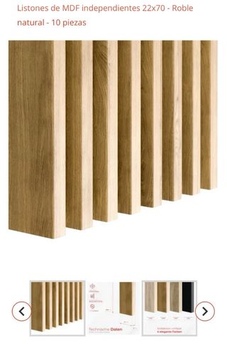 Listones MDF Roble Natural 22x70x275