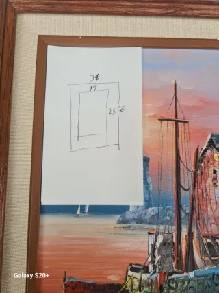 Cuadro de paisaje marino con barco