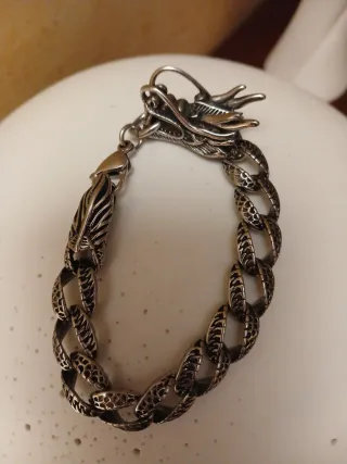 Bracciale Uomo Acciaio Design Biker Punk
