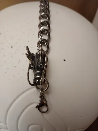 Bracciale Uomo Acciaio Design Biker Punk