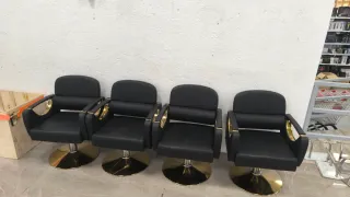 4 Sillas de Peluquería Negras