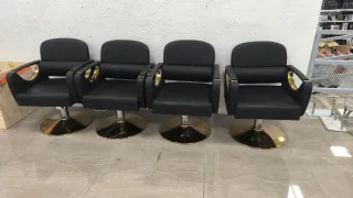 4 Sillas de Peluquería Negras