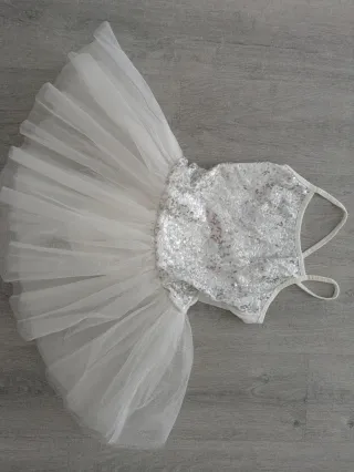Maillot ballet blanco de tirantes a tiro 60 cm