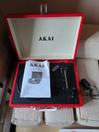 Giradischi Portatile Akai Custodia Ecopelle Blueto