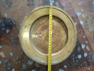 Quesera antigua bronce y cristal