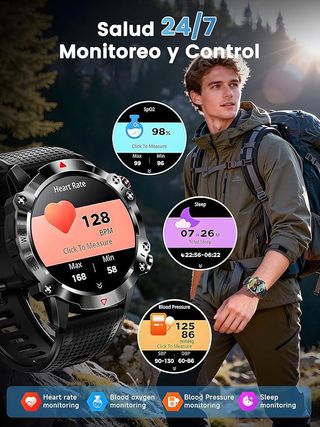 Reloj Inteligente Premium  Hombre Militar
