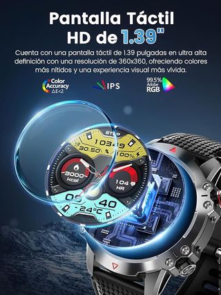 Reloj Inteligente Premium  Hombre Militar