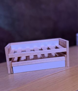 Cama nido con cajones para casa muñecas 1:12.