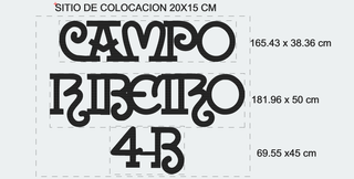 Letrero madera CAMPO RIBEIRO 4B + medalla Mama
