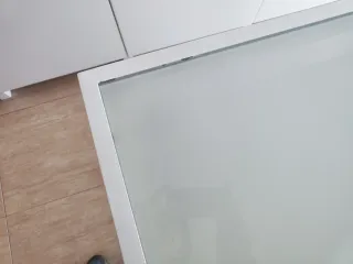 Mesa Terraza Cuadrada 95x95 Cristal y Metal