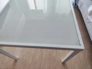 Mesa Terraza Cuadrada 95x95 Cristal y Metal